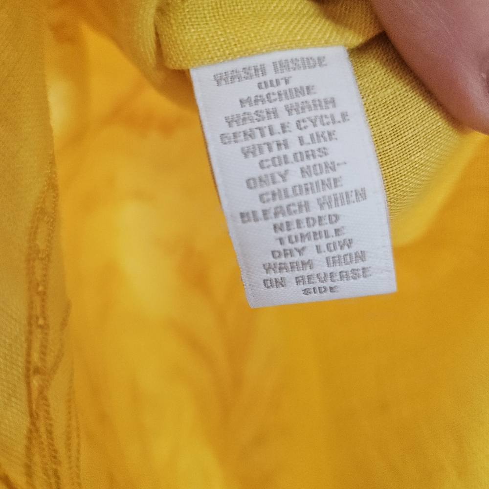 Charter Club Lemon Yellow 100% Linen Blouse - Picture 10 of 11